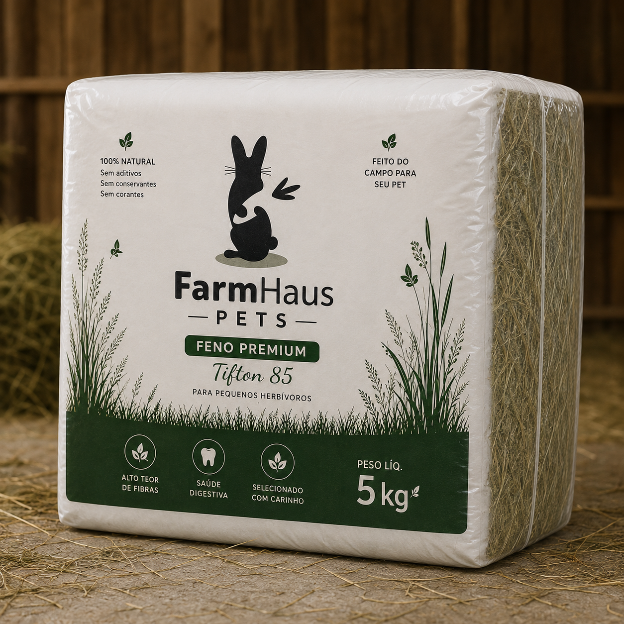 Embalagem FarmHaus Pets Feno Premium Tifton 85 5 kg